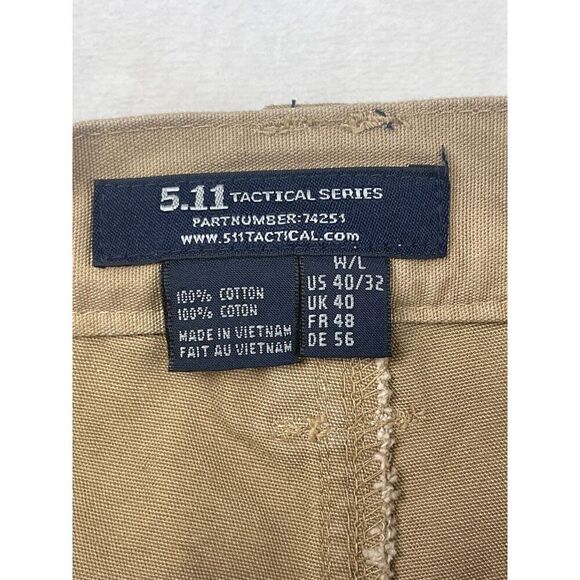 5.11 Tactical Cargo Pants Men's Size 40WxL32 Brown 100% Cotton Pockets High-Rise - Picture 9 of 10